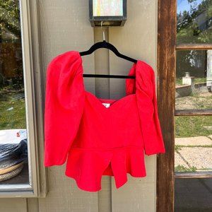 Maryam Nassir Zadeh Puff Sleeve Corset Top